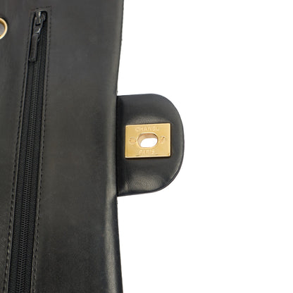 Chanel Cross Body Classic Double Flap - Medium in Black, Lambskin Leather — Alternate View 9