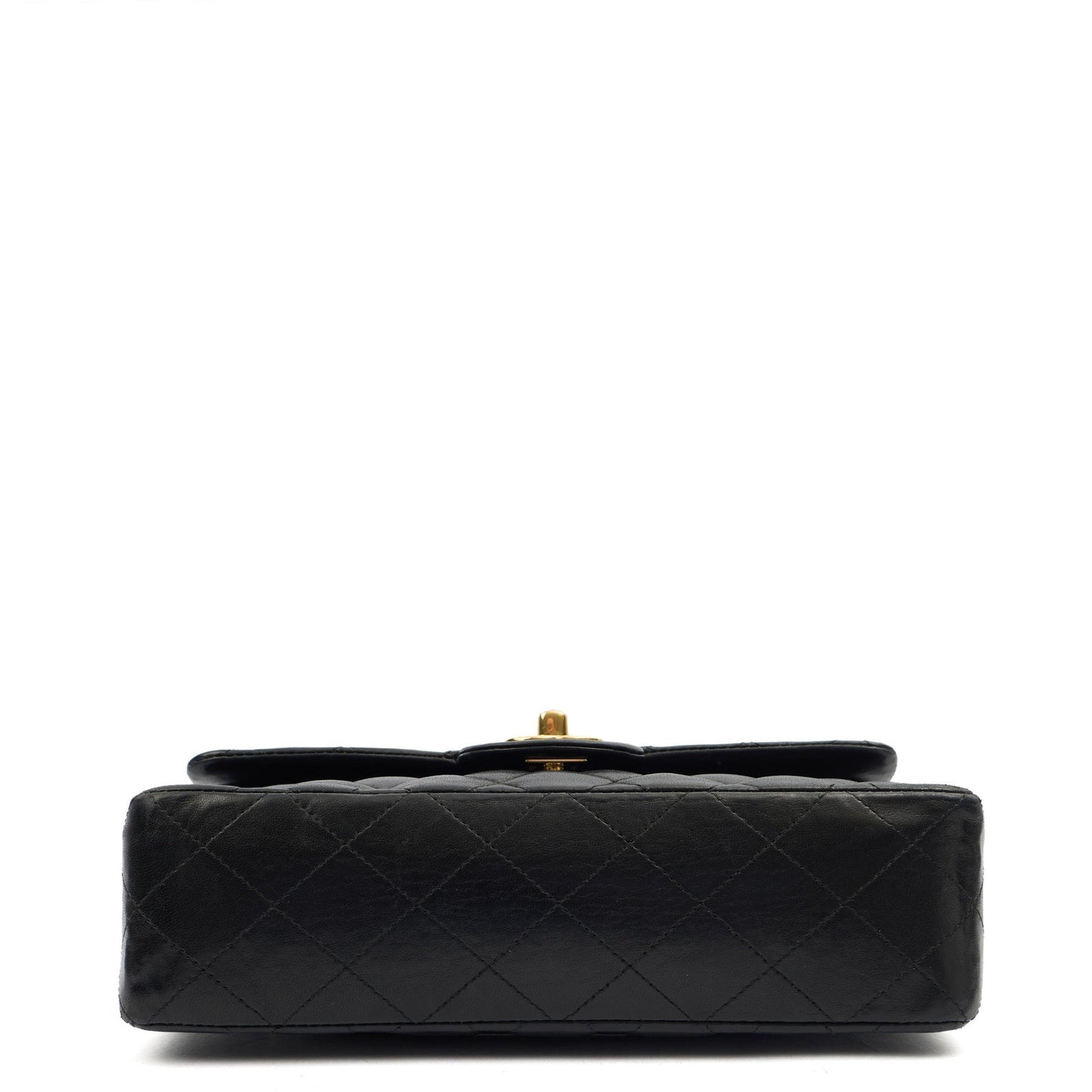 Chanel Cross Body Classic Double Flap - Medium in Black, Lambskin Leather — Detail View