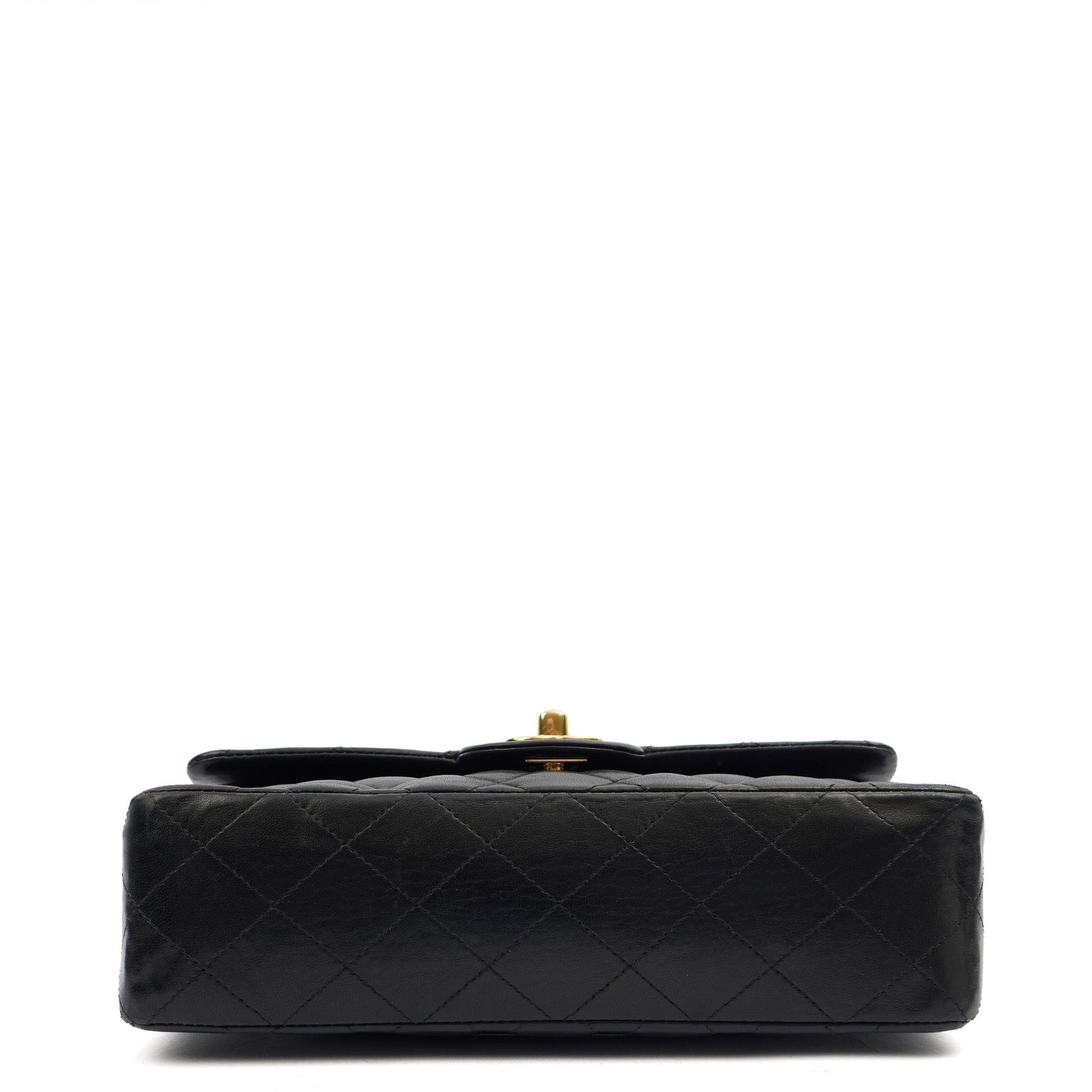 Chanel Cross Body Classic Double Flap - Medium in Black, Lambskin Leather — Detail View
