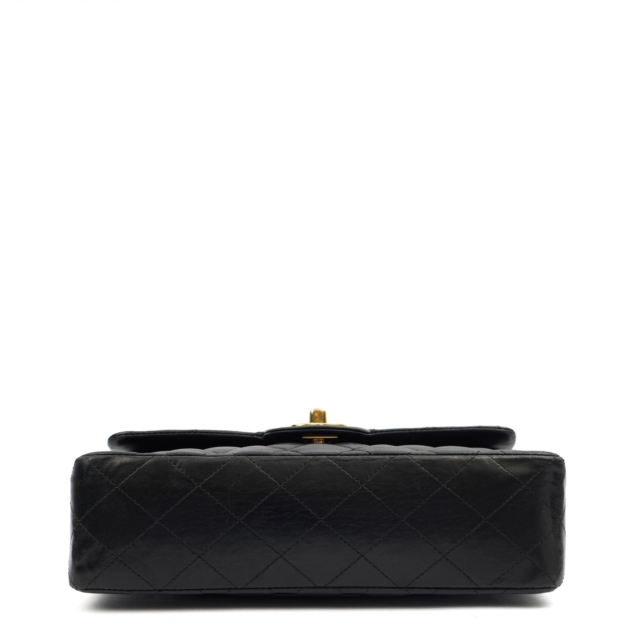 Chanel Cross Body Classic Double Flap - Medium in Black, Lambskin Leather — Detail View