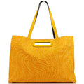 Fendi Tote Shopper Bag in Yellow, Fabric — Front View
