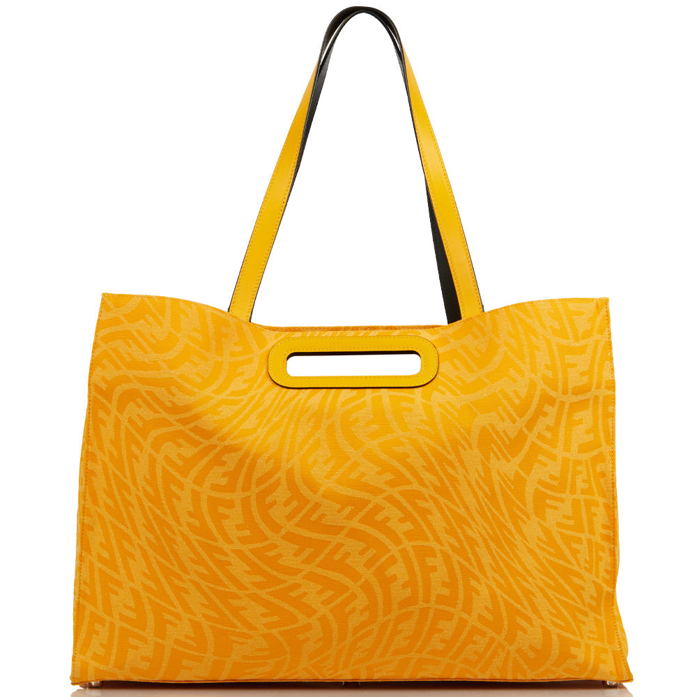 Fendi Tote Shopper Bag in Yellow, Fabric — Alternate View 8