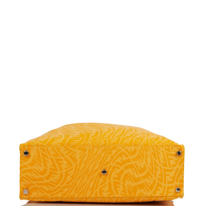 Fendi Tote Shopper Bag in Yellow, Fabric — Top View