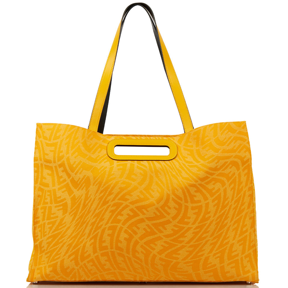 Fendi Tote Shopper Bag in Yellow, Fabric — Alternate View 10
