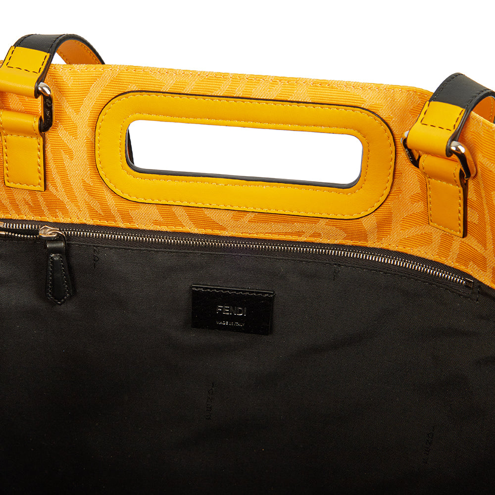 Fendi Tote Shopper Bag in Yellow, Fabric — Alternate View 7