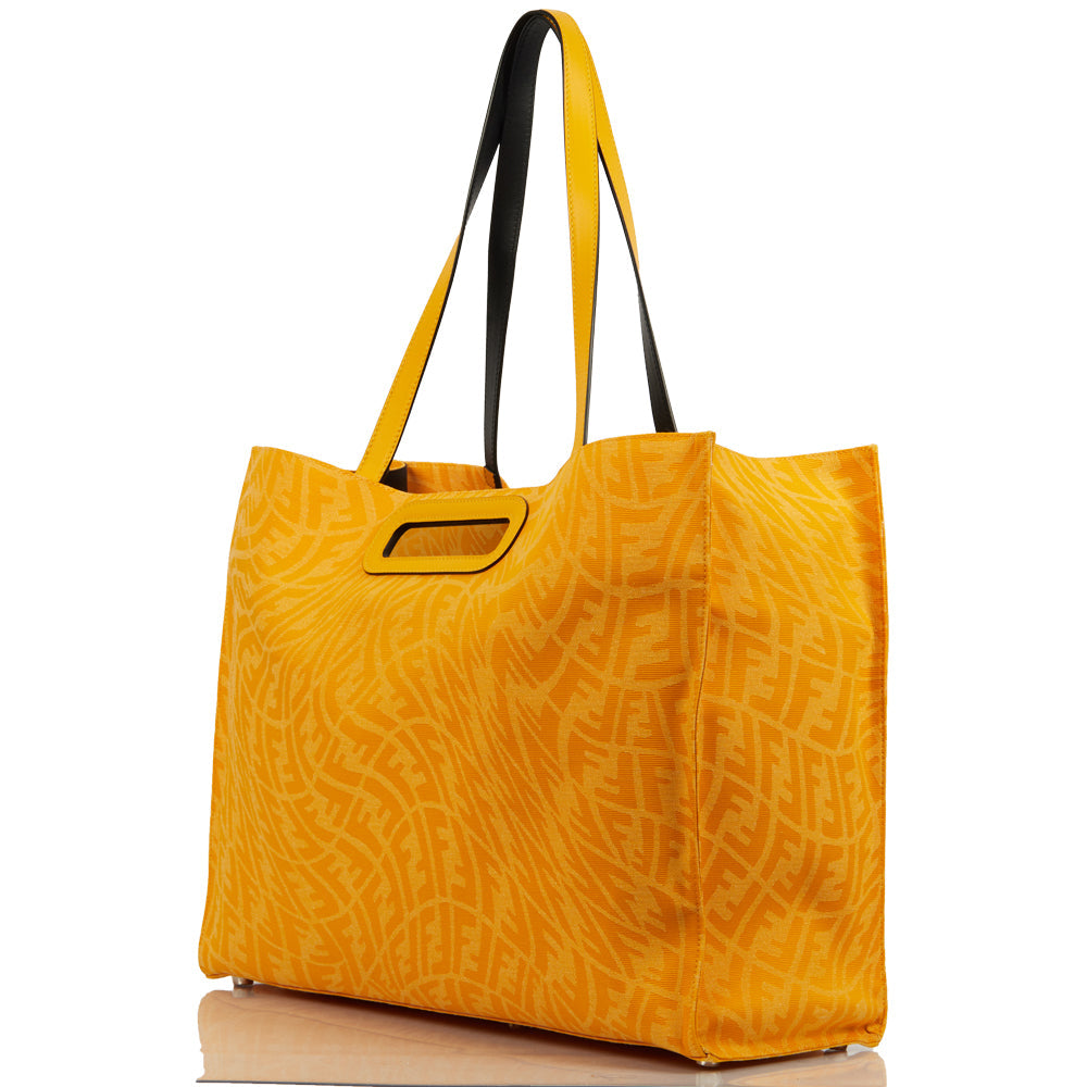Fendi Tote Shopper Bag in Yellow, Fabric — Alternate View 9