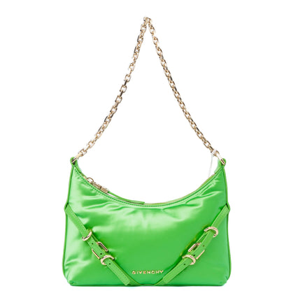 Givenchy Shoulder Bag Voyou - Mini in Green, Fabric — Front View