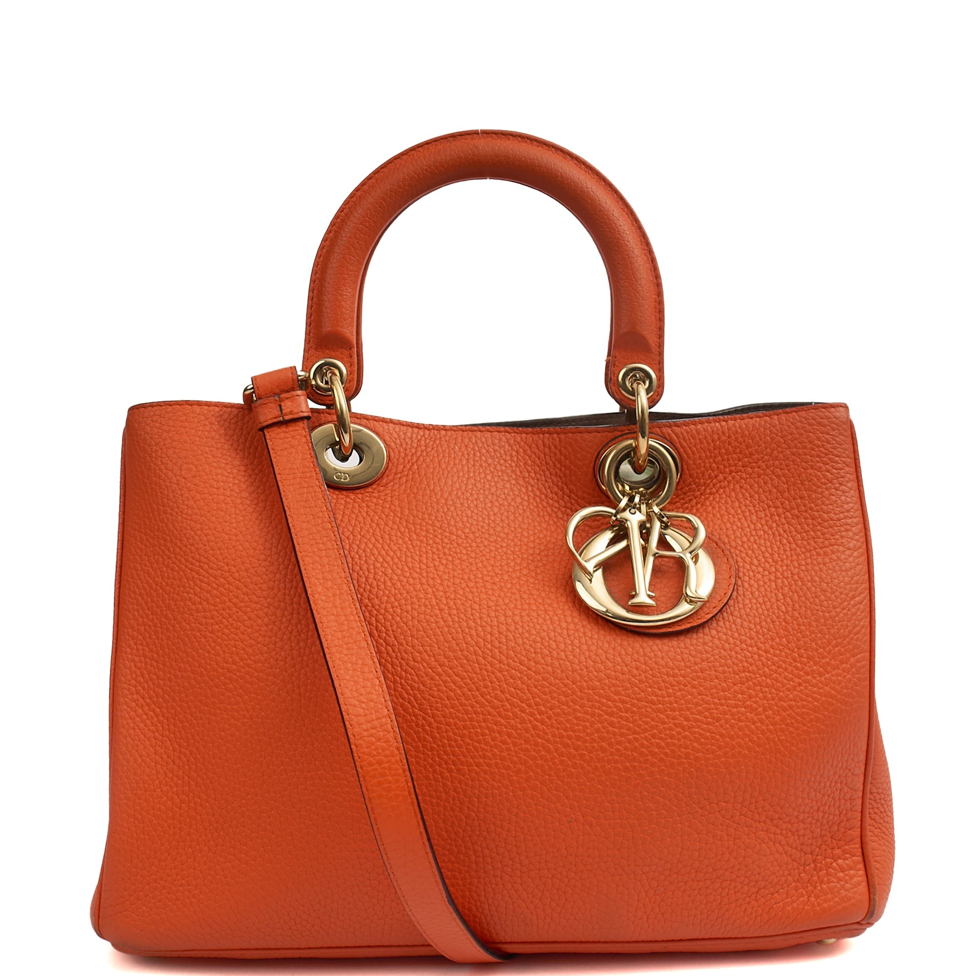 Christian Dior Diorissimo tote in Orange, Leather — Front View