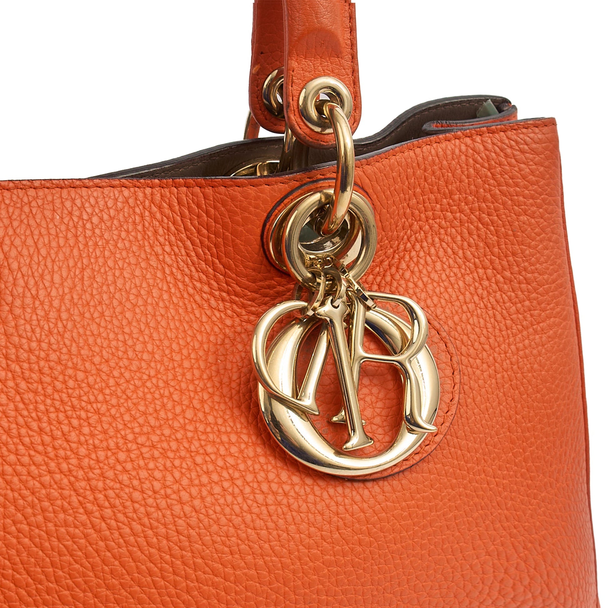 Christian Dior Diorissimo tote in Orange, Leather — Back View