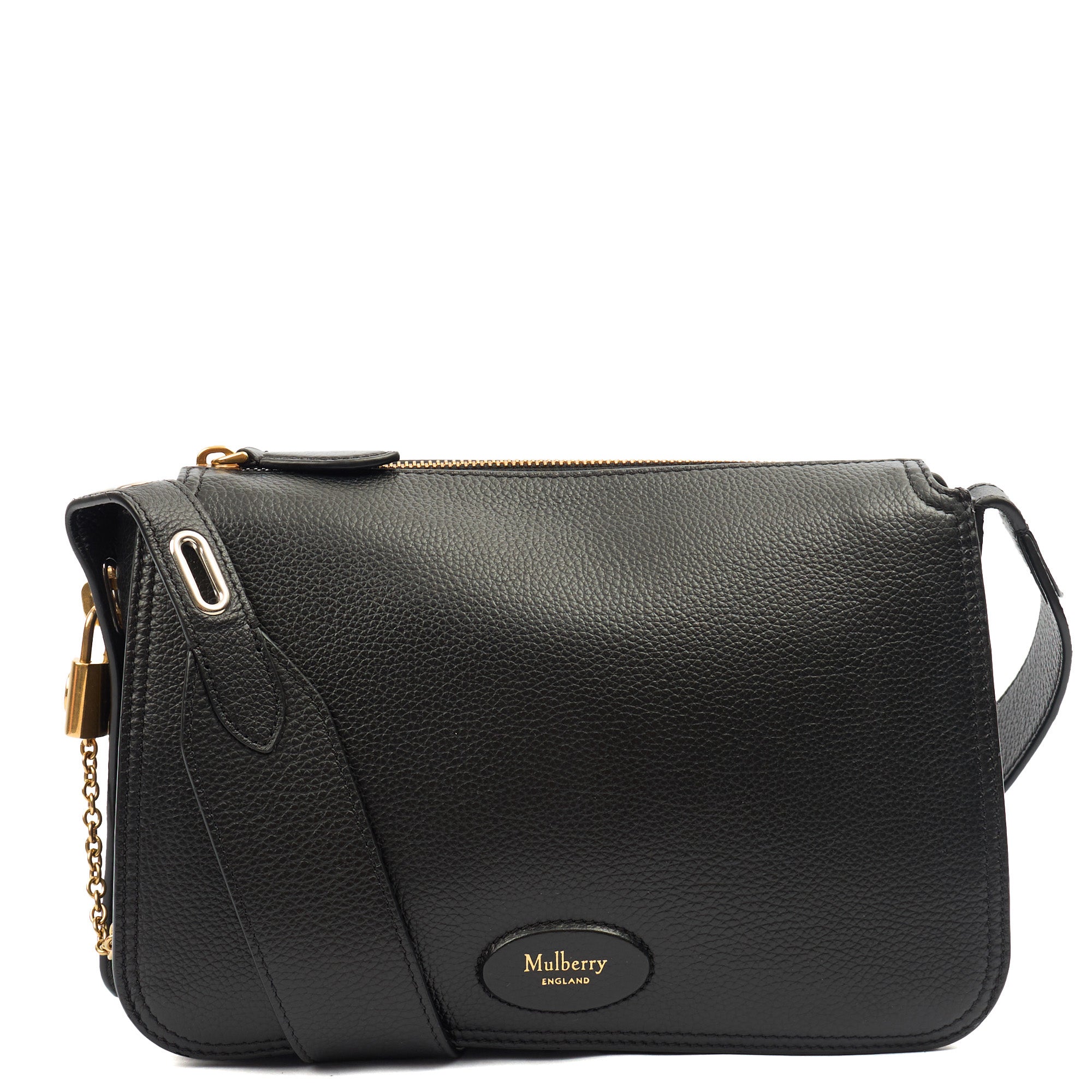 Mulberry Cross Body Billie in Black, Leather — Front View