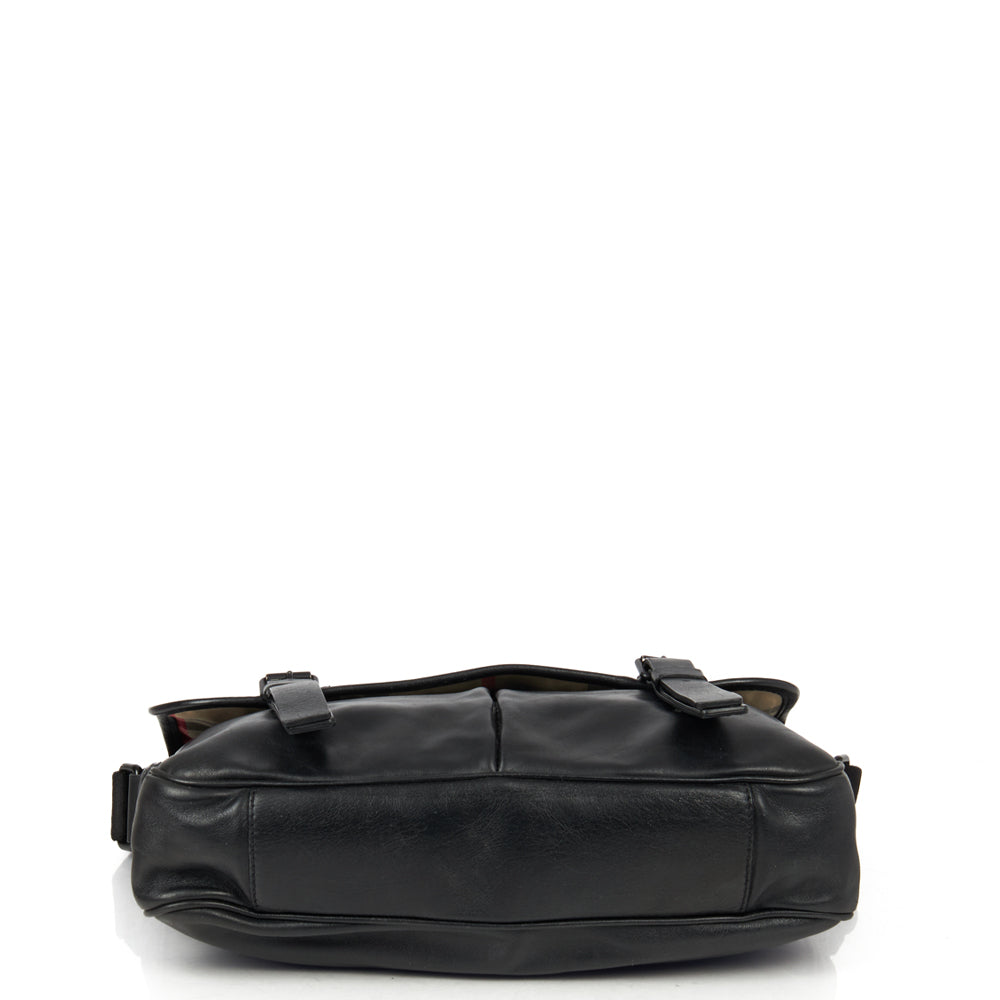 Burberry Satchel in Black, Leather — Detail View