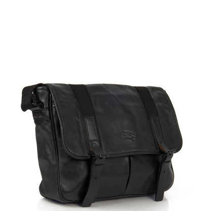 Burberry Satchel in Black, Leather — Side View