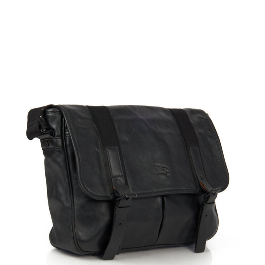 Burberry Satchel in Black, Leather — Side View