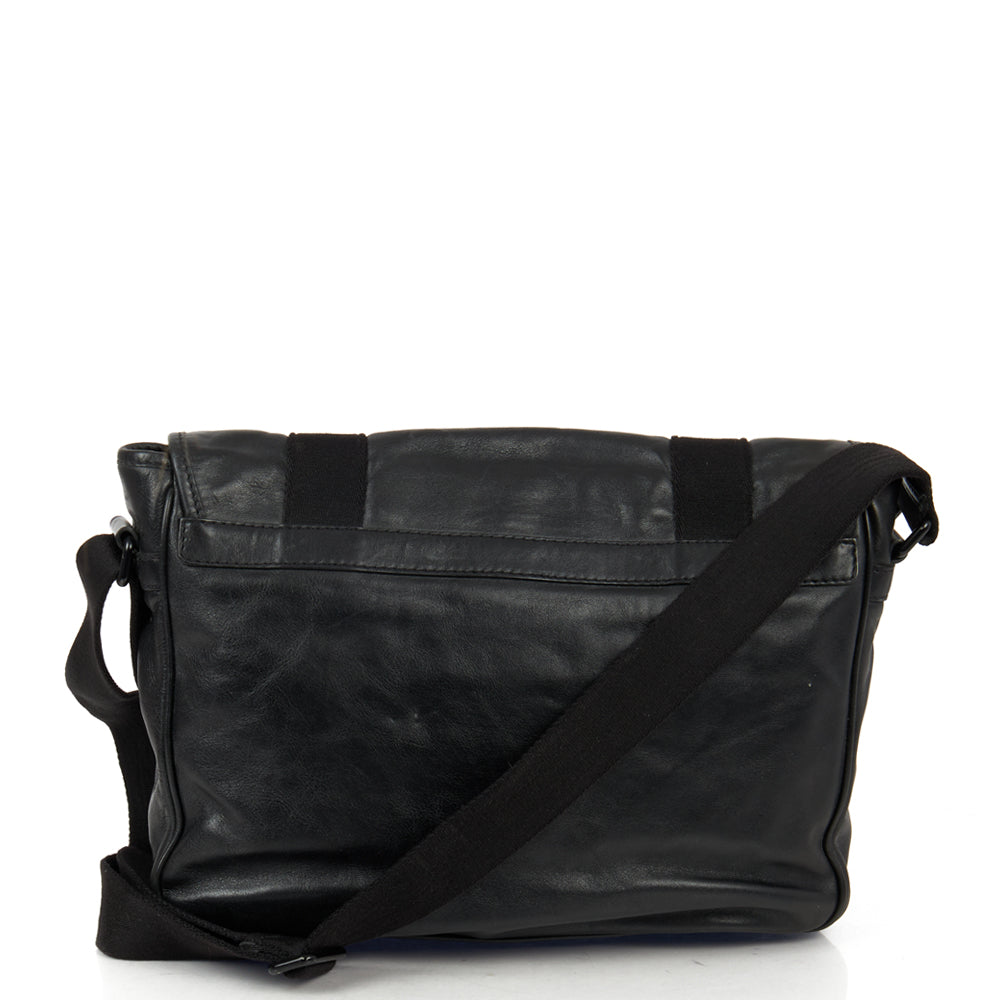 Burberry Satchel in Black, Leather — Top View