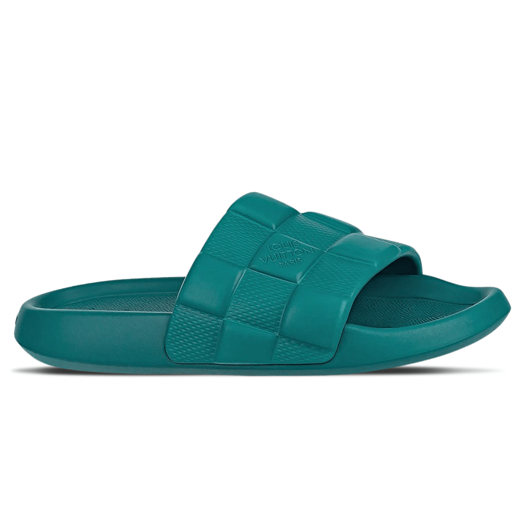 Louis Vuitton Waterfront Mule Sliders 'Turquoise' — UK 1 — Side View