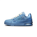 Louis Vuitton Trainer Low 'Blue Embossed Monogram' — UK 1 — Front View