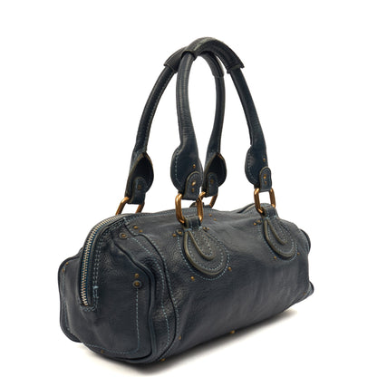 Chloe Shoulder Bag Paddington - Small in Blue, Leather — Back View