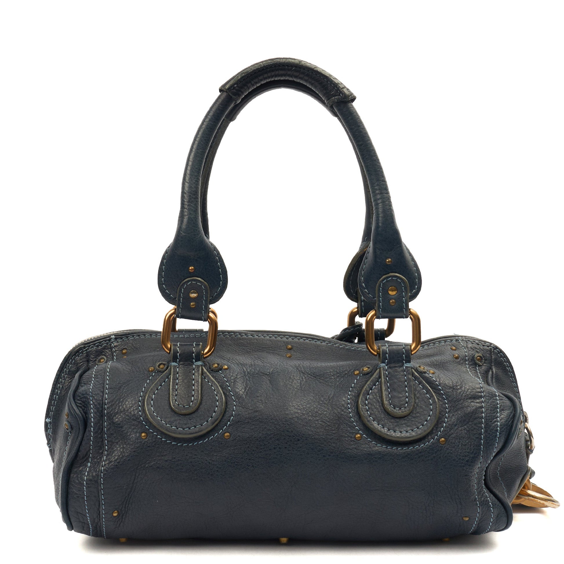 Chloe Shoulder Bag Paddington - Small in Blue, Leather — Top View
