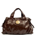 Gucci Tote Hysteria Hobo - Medium in Brown, Patent Leather — Front View