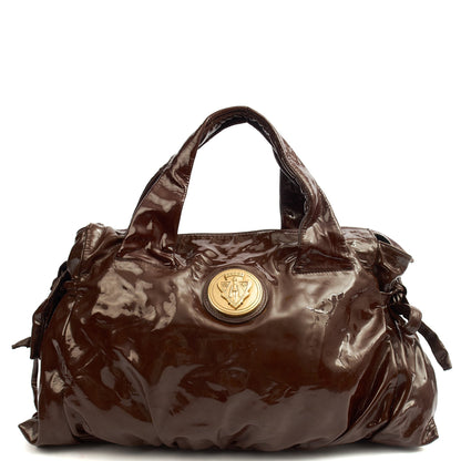 Gucci Tote Hysteria Hobo - Medium in Brown, Patent Leather — Front View