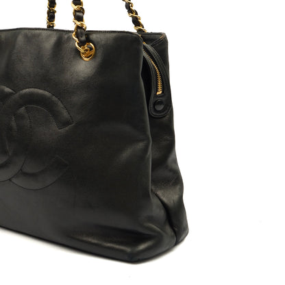 Chanel Tote Vintage Tote in Black, Lambskin Leather — Alternate View 7