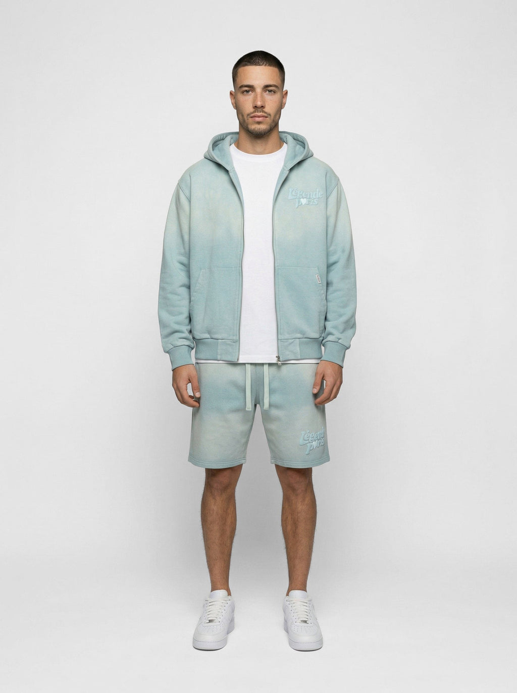 Legende Paris LND GRADIENT HOOD - ICY BLUE — XS — Top View
