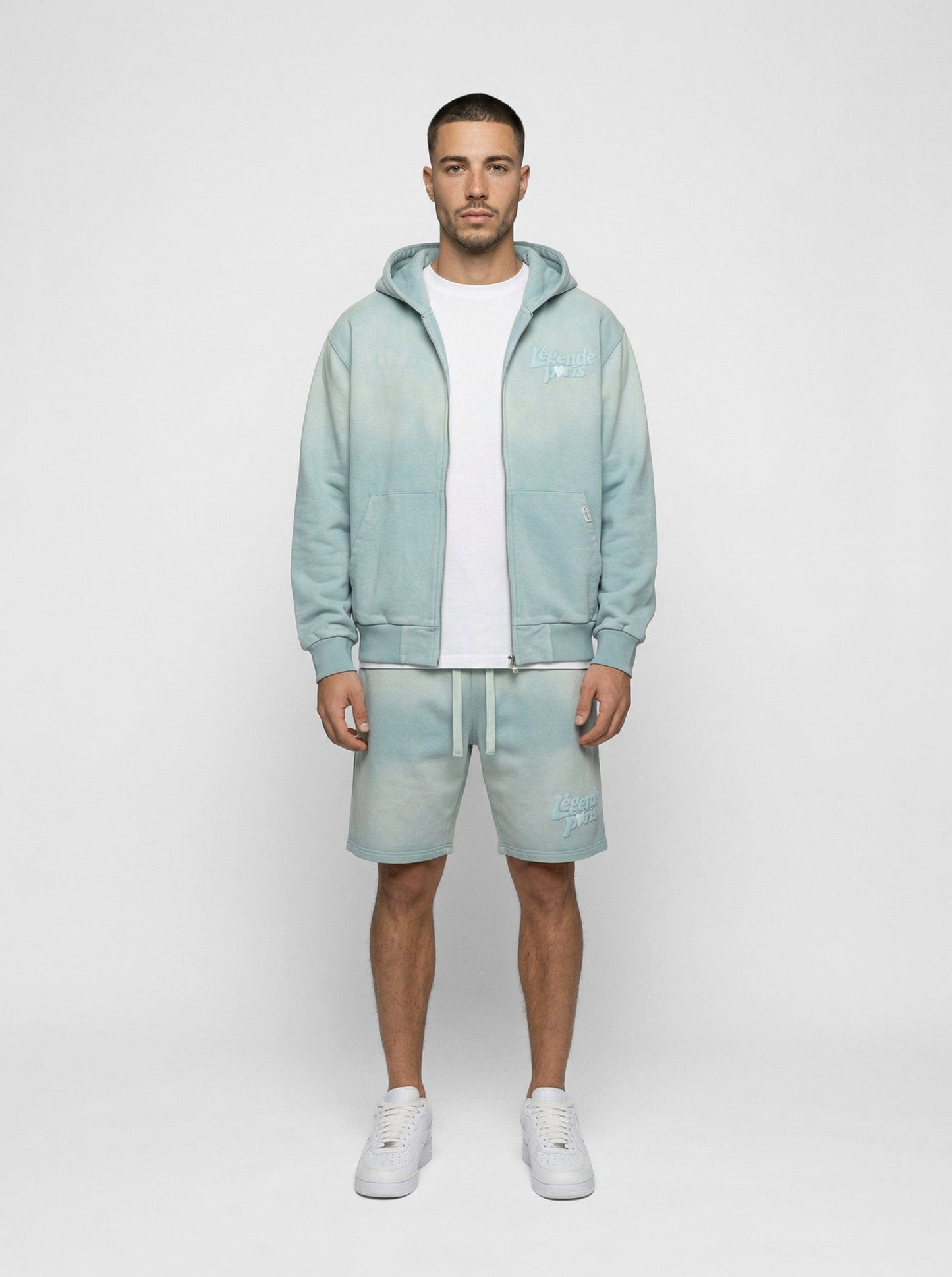 Legende Paris LND GRADIENT HOOD - ICY BLUE — XS — Top View