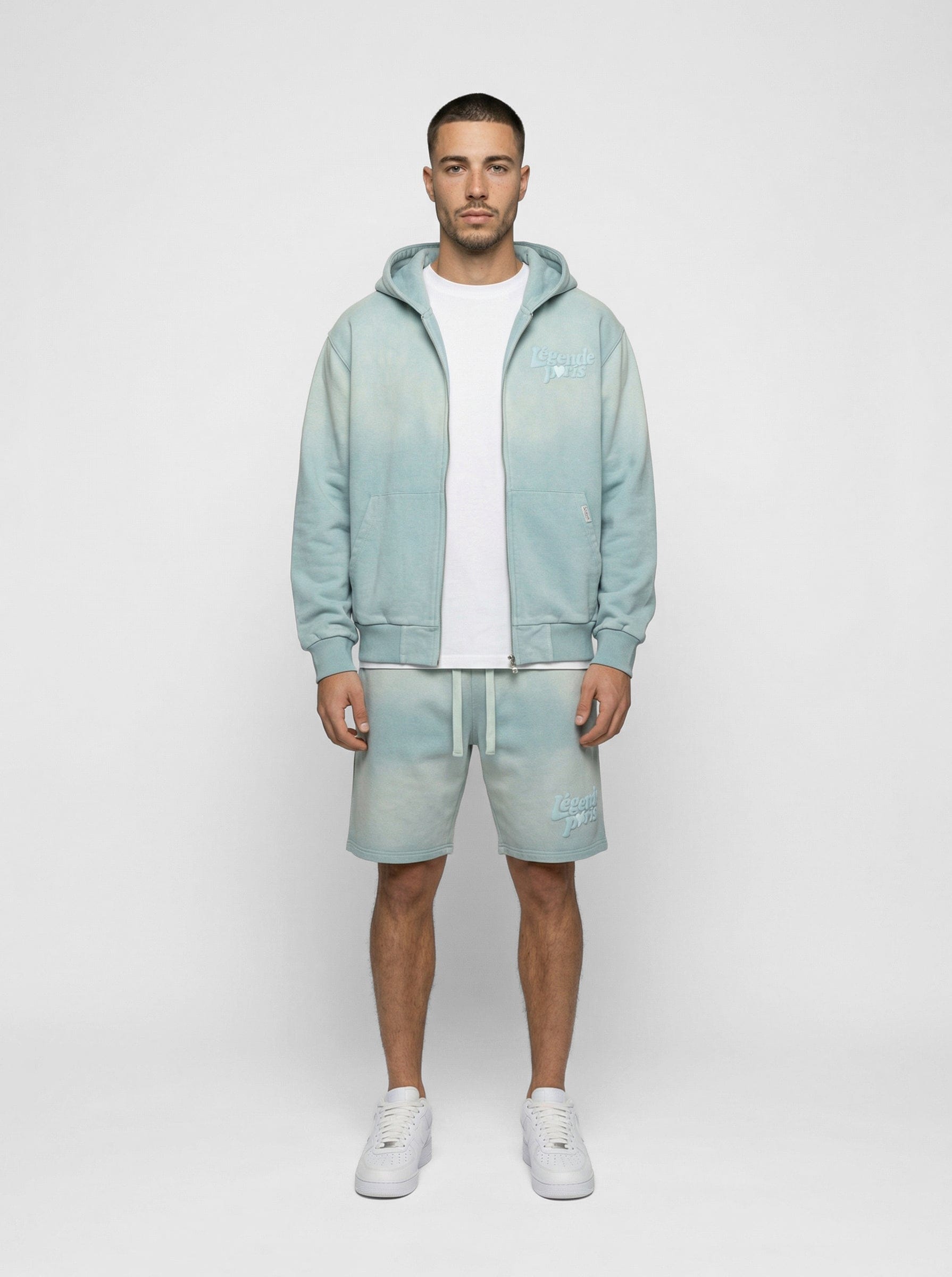 Legende Paris LND GRADIENT HOOD - ICY BLUE — XS — Top View