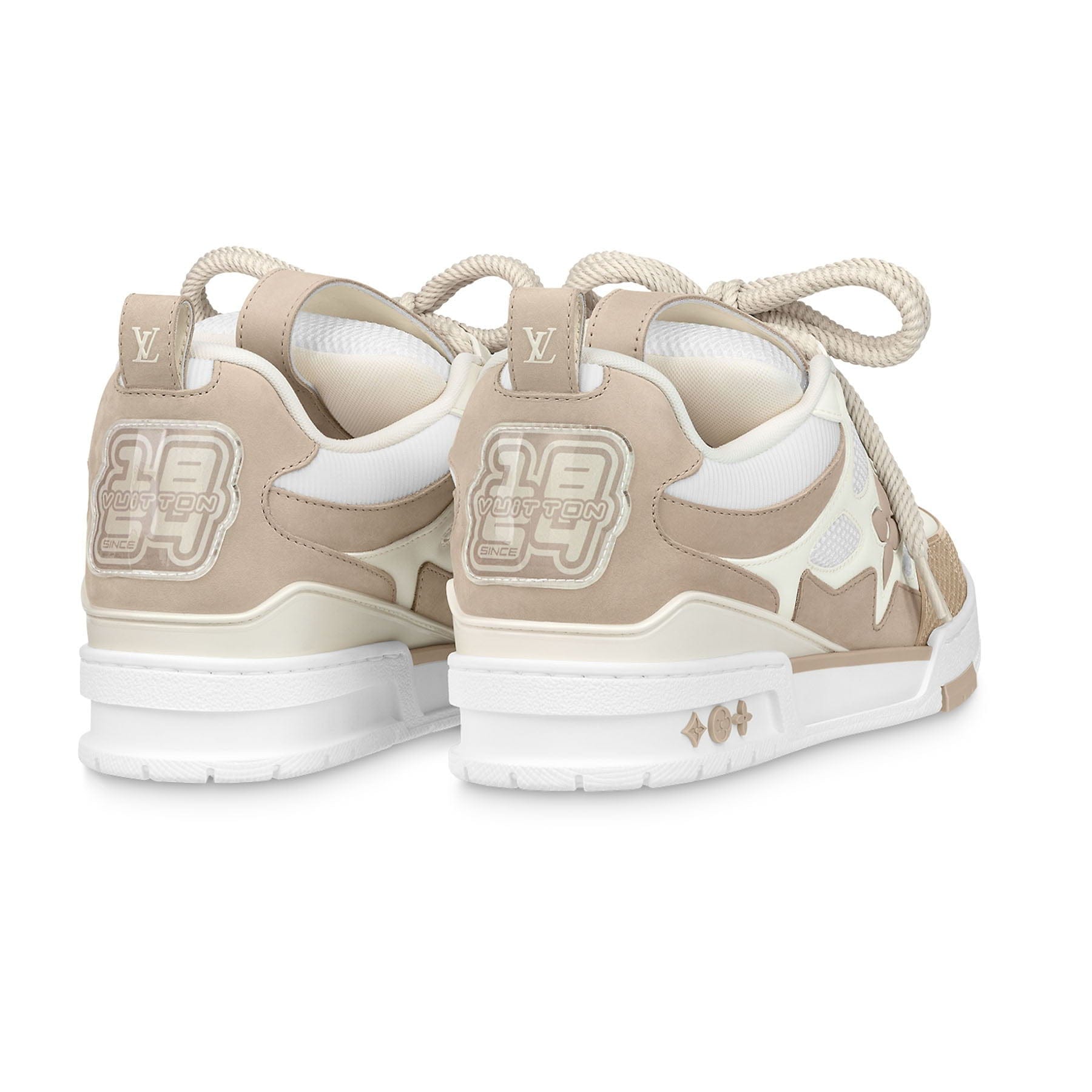 Louis Vuitton LV Skate Sneaker Beige White — UK 1 — Back View