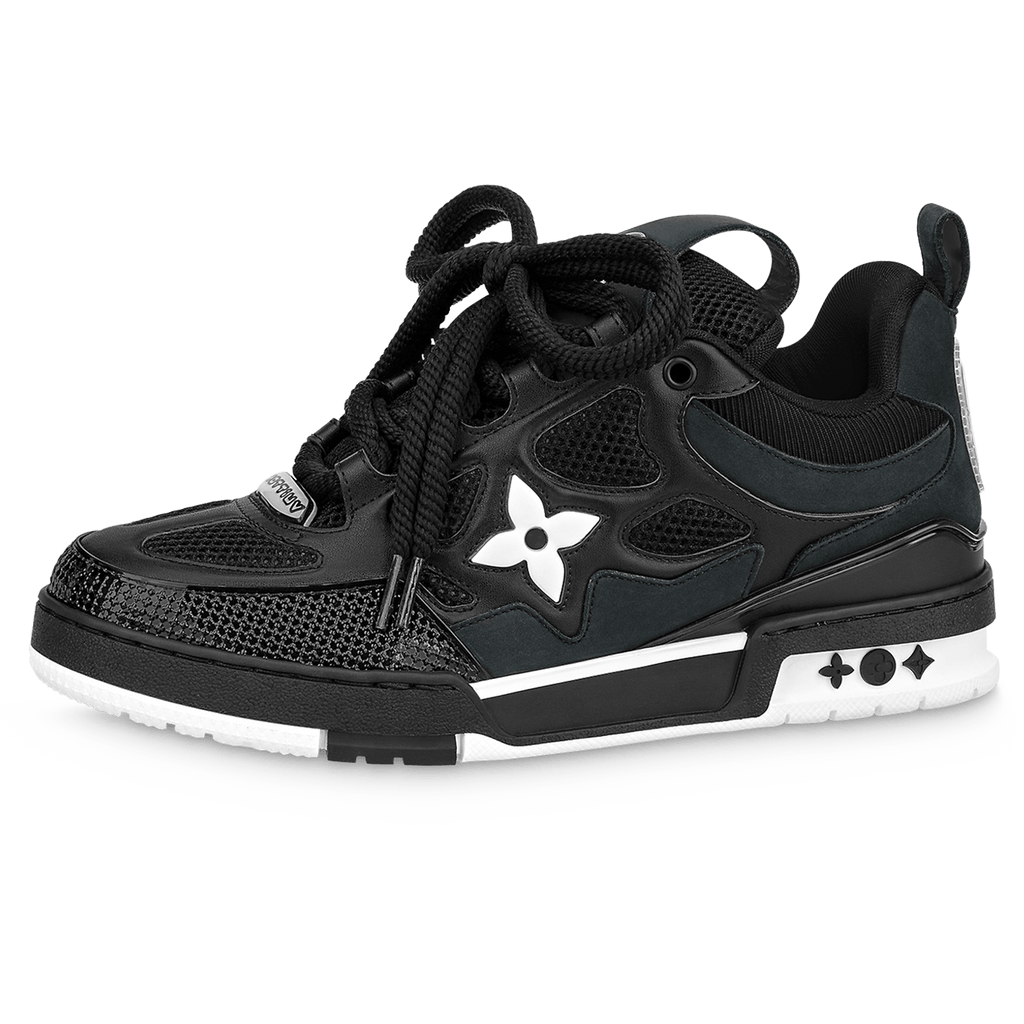 Louis Vuitton LV Skate Sneaker Black White — UK 1 — Front View