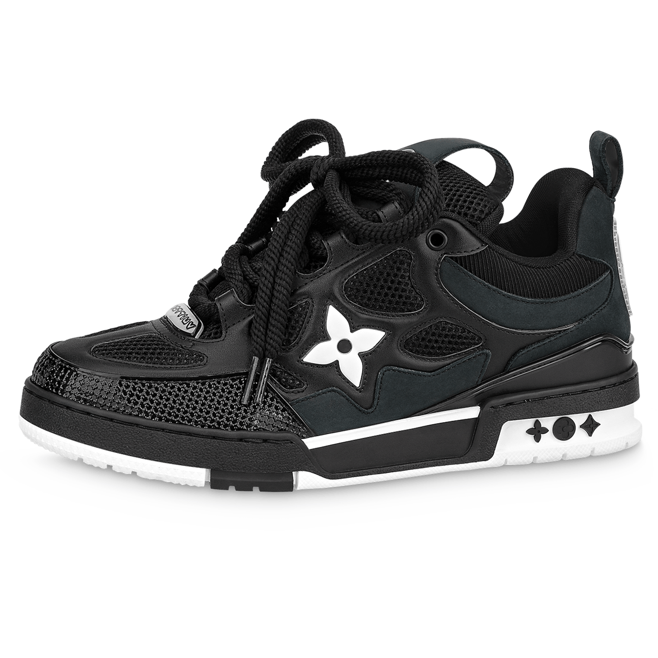 Louis Vuitton LV Skate Sneaker Black White — UK 1 — Front View