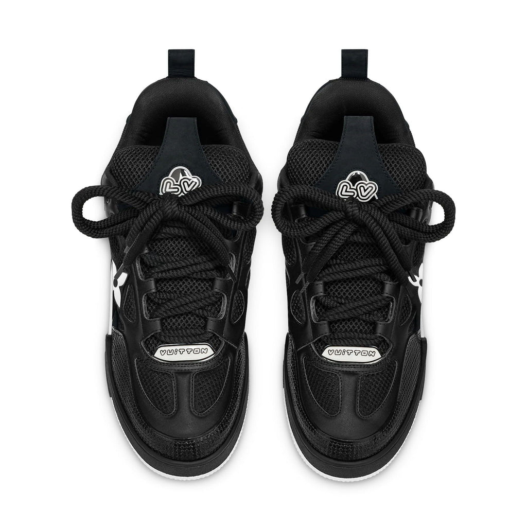 Louis Vuitton LV Skate Sneaker Black White — UK 1 — Side View