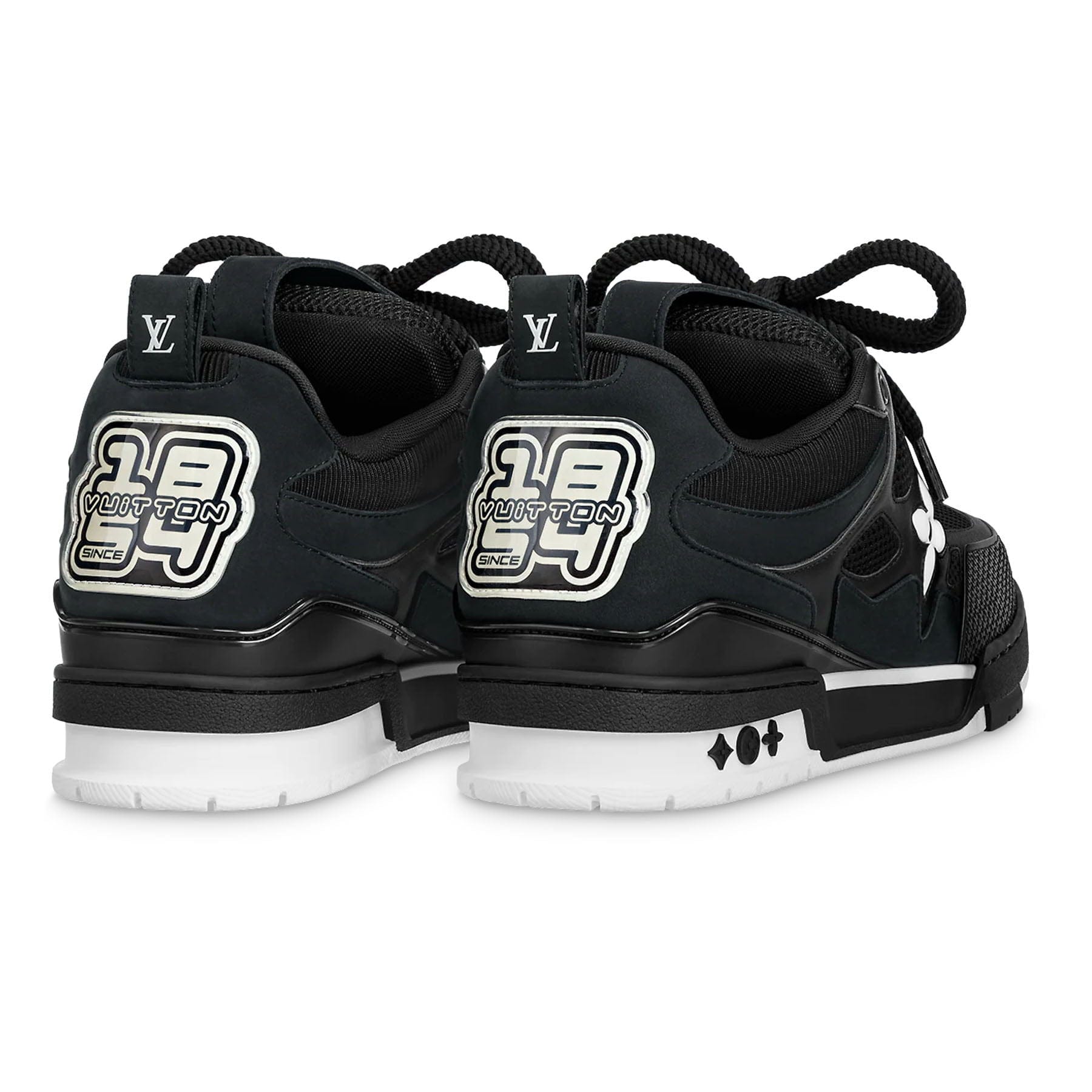Louis Vuitton LV Skate Sneaker Black White — UK 1 — Back View