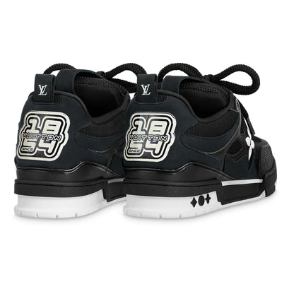 Louis Vuitton LV Skate Sneaker Black White — UK 1 — Back View