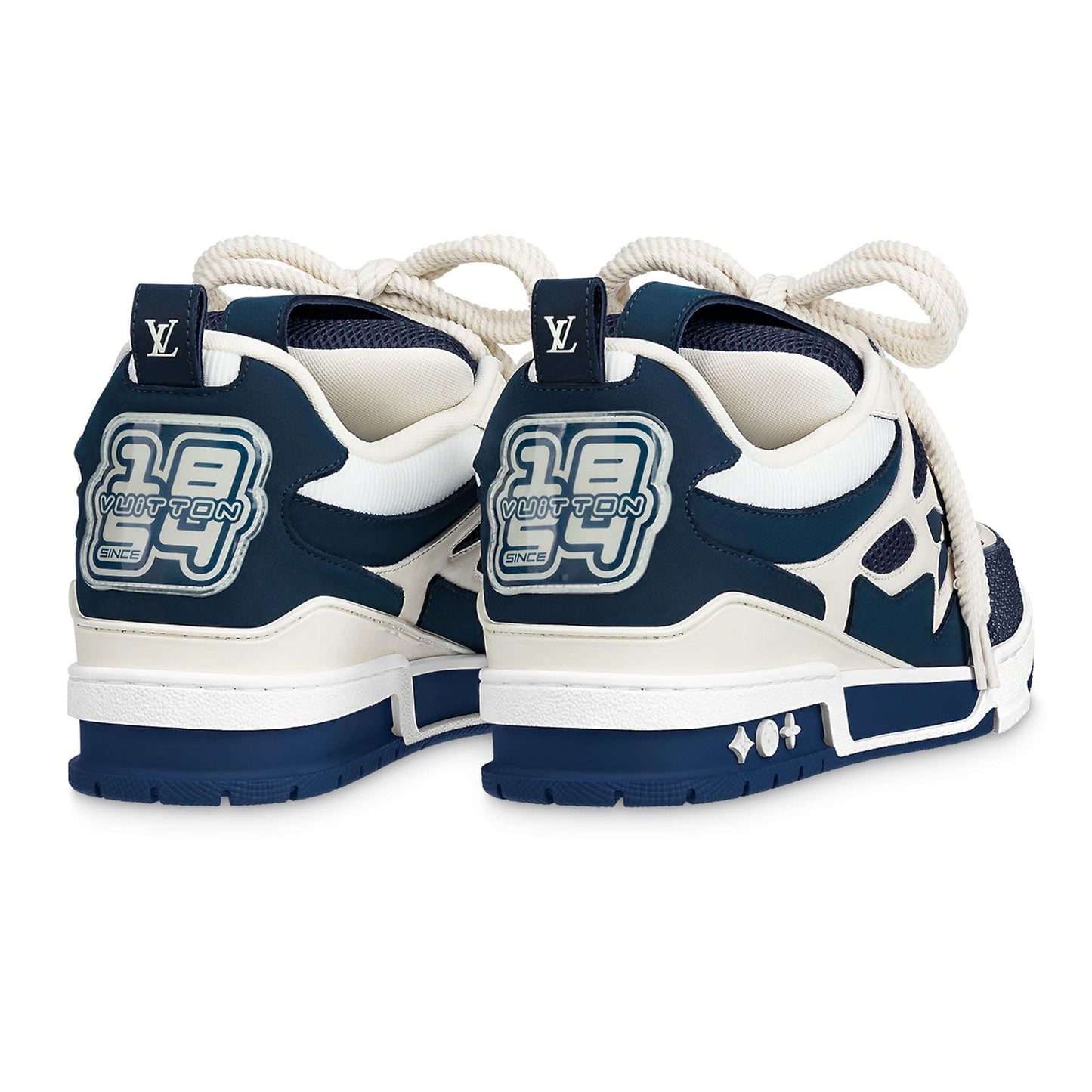 Louis Vuitton LV Skate Sneaker Marine White — UK 1 — Back View