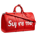 Louis Vuitton x Supreme Keepall Bandouliere Epi 45 Red — Front View