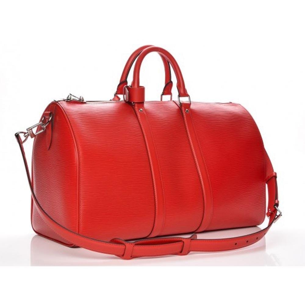 Louis Vuitton x Supreme Keepall Bandouliere Epi 45 Red — Side View