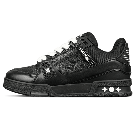 Louis Vuitton Trainer Low 'Black Embossed Monogram' — UK 1 — Front View