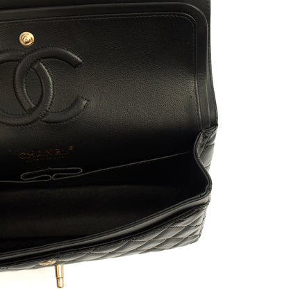 Chanel Shoulder Bag Classic Double Flap - Medium in Black, Patent Leather — Alternate View 12