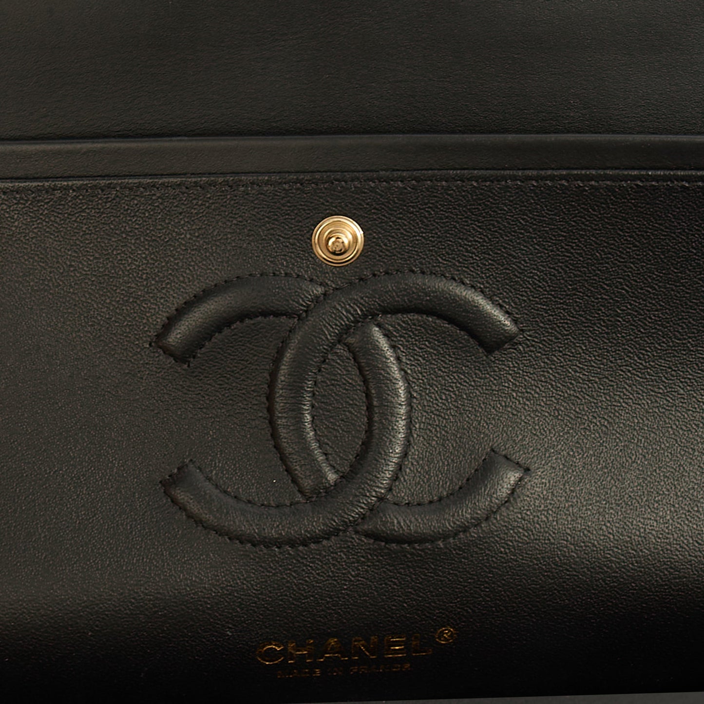 Chanel Shoulder Bag Classic Double Flap - Medium in Black, Patent Leather — Alternate View 11