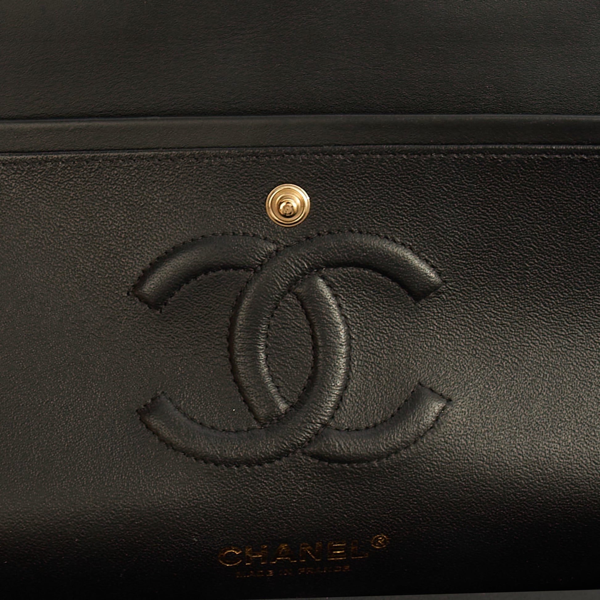 Chanel Shoulder Bag Classic Double Flap - Medium in Black, Patent Leather — Alternate View 11