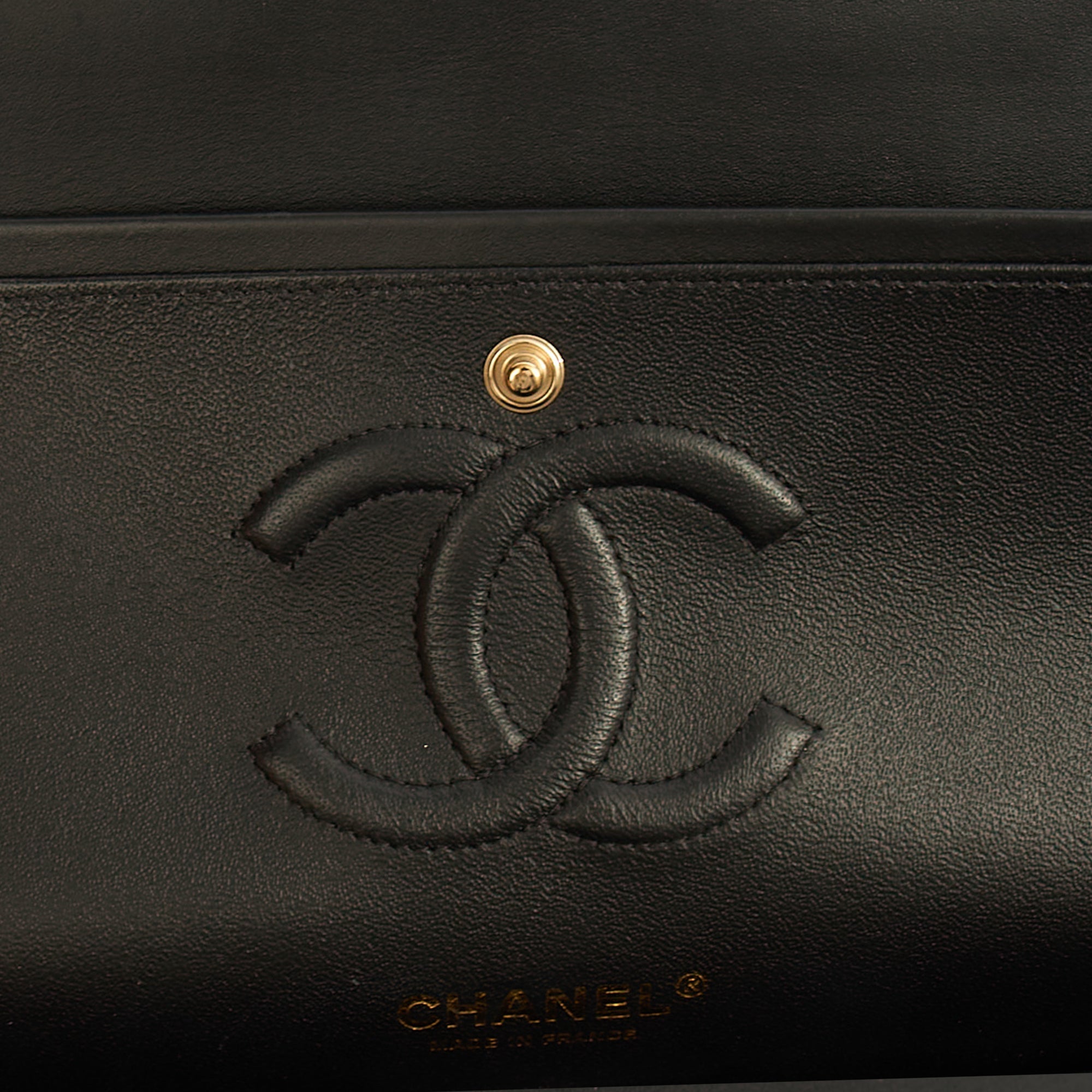 Chanel Shoulder Bag Classic Double Flap - Medium in Black, Patent Leather — Alternate View 11