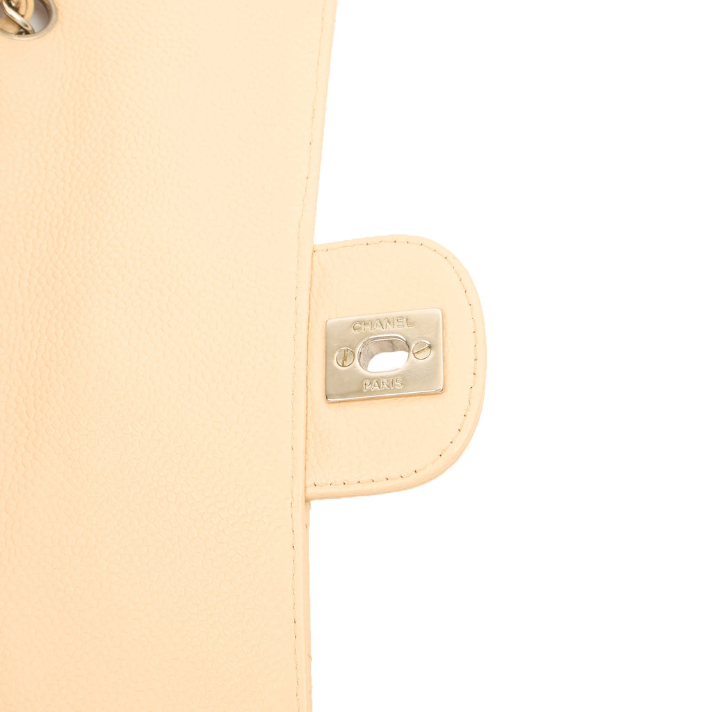 Chanel Shoulder Bag Classic - East West in Neutral, Caviar Leather — Alternate View 8