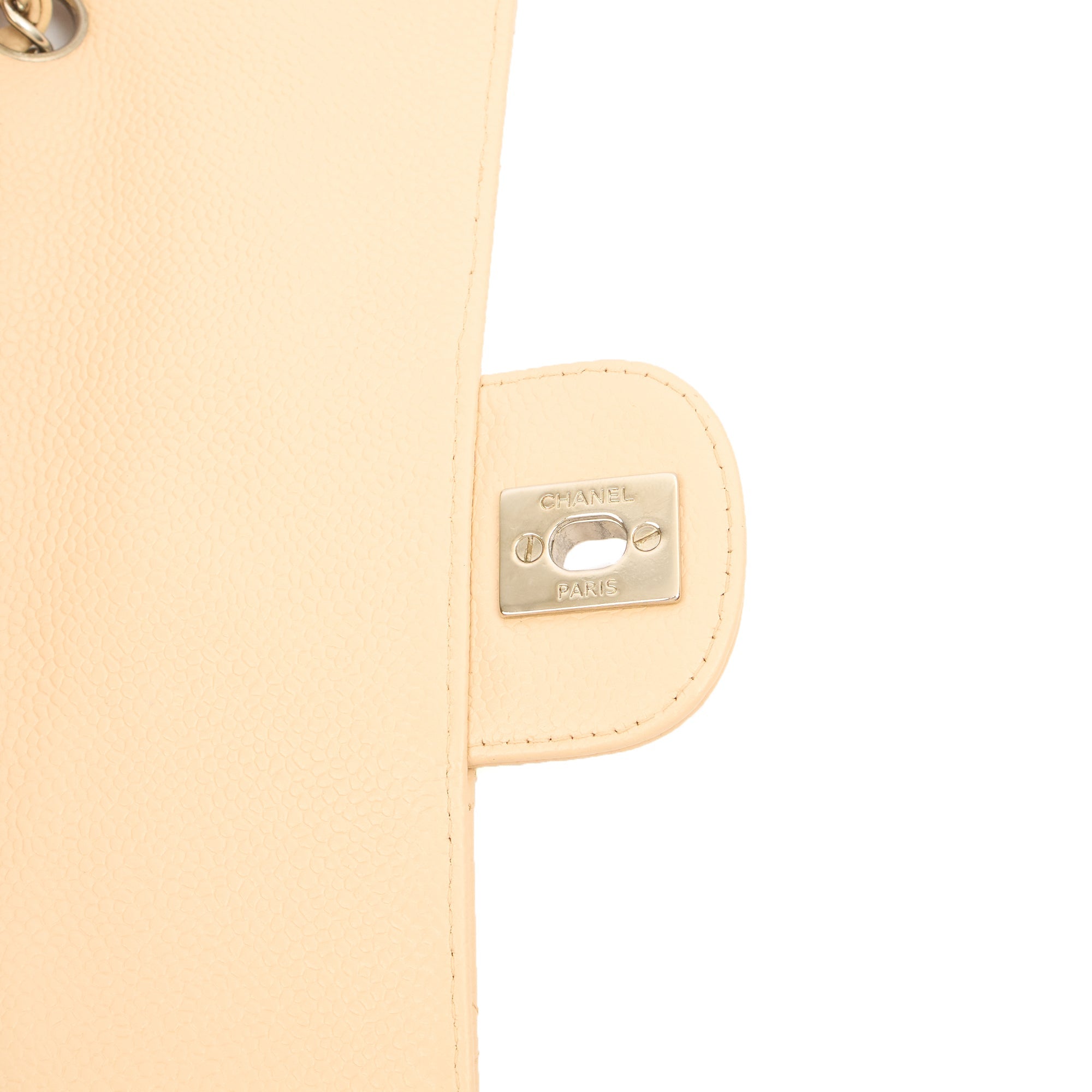 Chanel Shoulder Bag Classic - East West in Neutral, Caviar Leather — Alternate View 8