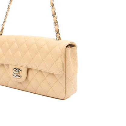 Chanel Shoulder Bag Classic - East West in Neutral, Caviar Leather — Alternate View 14