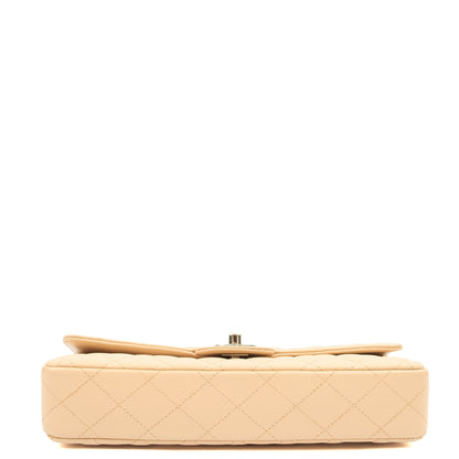 Chanel Shoulder Bag Classic - East West in Neutral, Caviar Leather — Top View
