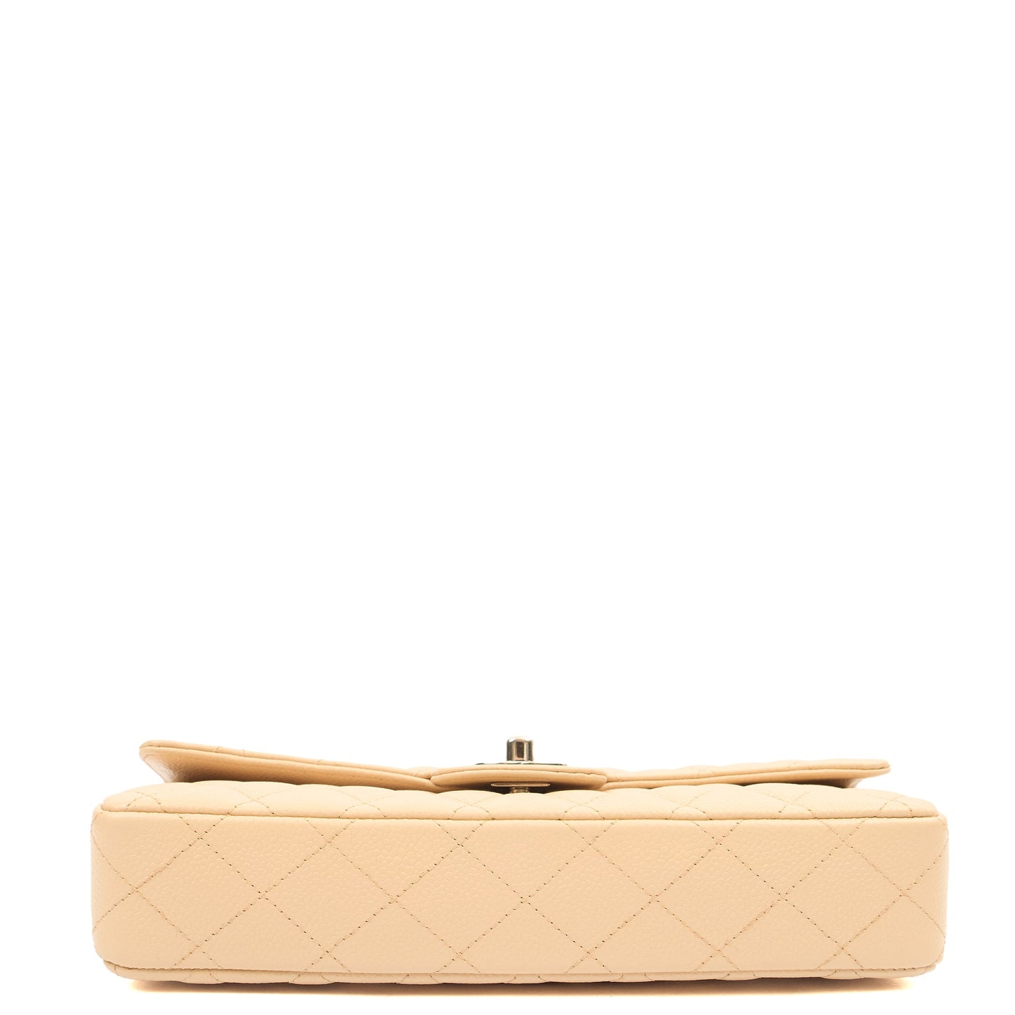 Chanel Shoulder Bag Classic - East West in Neutral, Caviar Leather — Alternate View 13