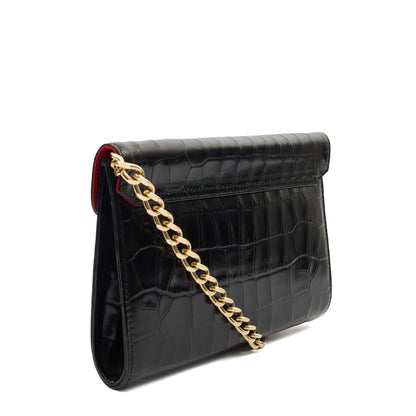 Aspinal of London Shoulder Bag Mayfair - Midi in Black, Exotic Effect Leather — Alternate View 9