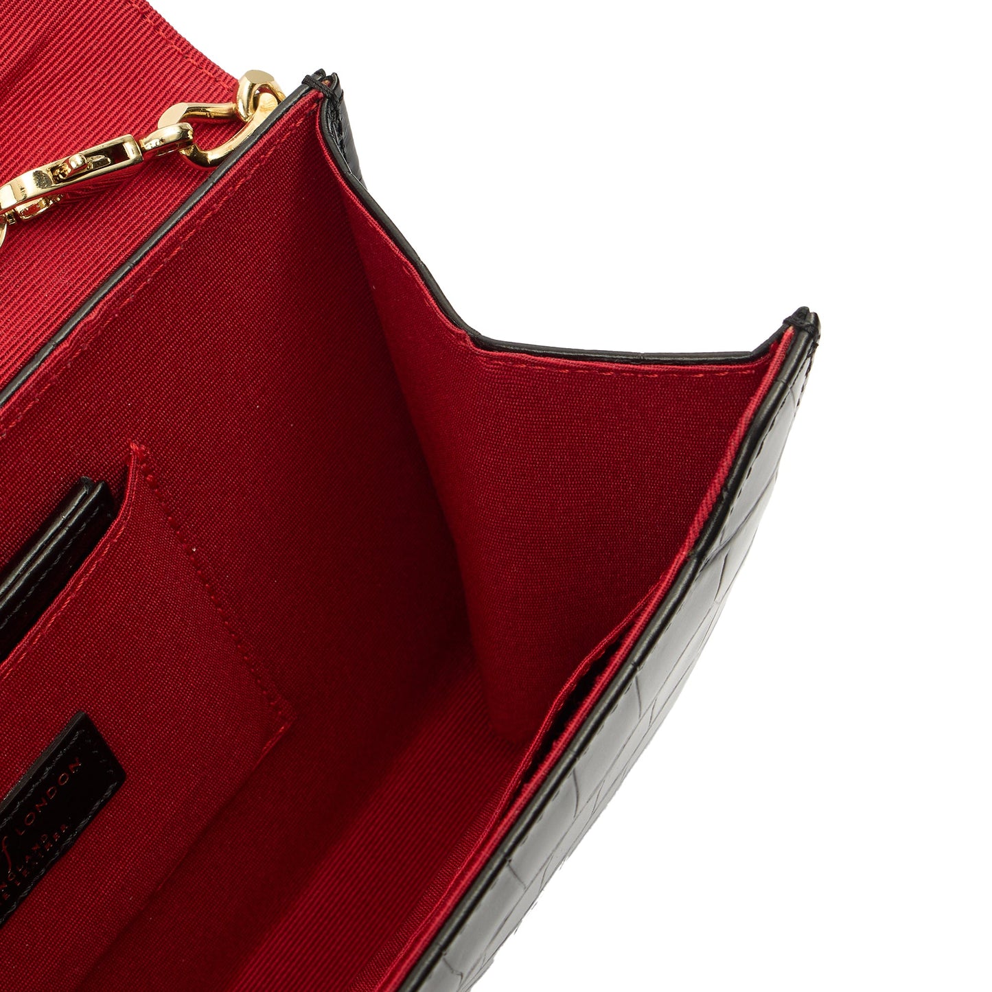 Aspinal of London Shoulder Bag Mayfair - Midi in Black, Exotic Effect Leather — Alternate View 14