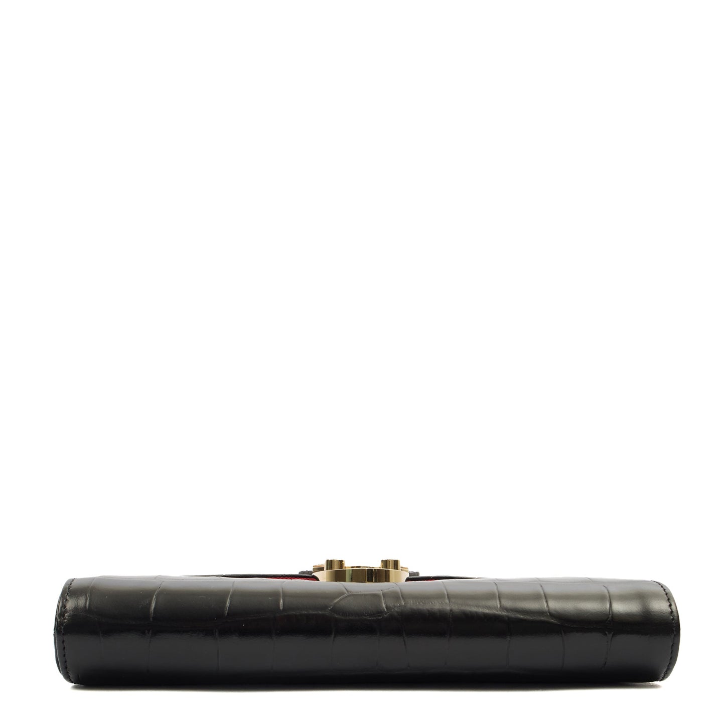 Aspinal of London Shoulder Bag Mayfair - Midi in Black, Exotic Effect Leather — Top View